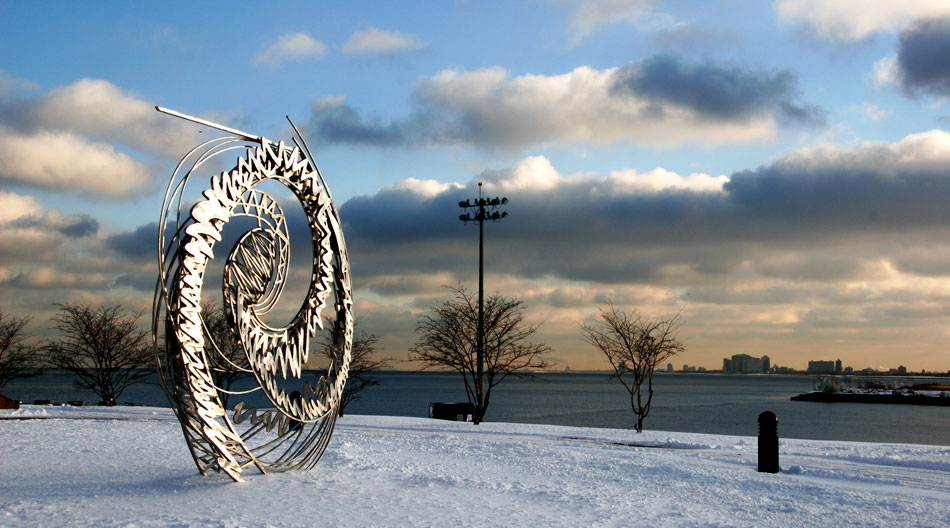 Planetarium Sculpture and Chicago Skyline 2005